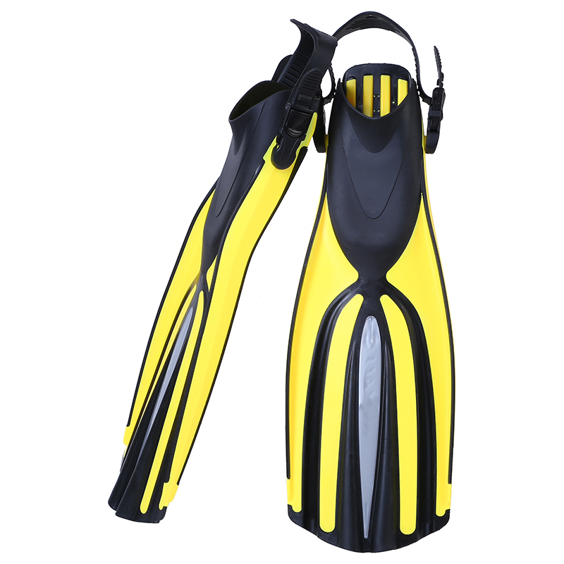 Professional TPR+PP artificial rubber silicone long deep swimming wave adult fins diving flipper scuba diving fins factory