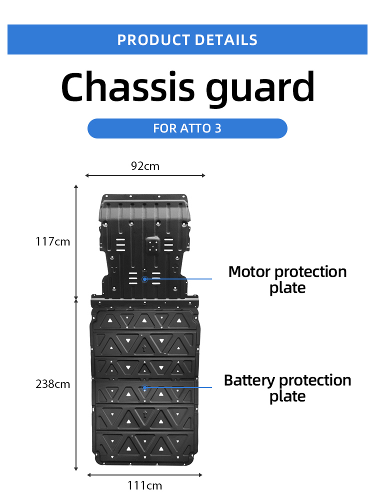 Atto3 Yuan Plus Accessories Aluminum Magnesium Alloy Battery Skid Plate Underbody Protection Plate for Byd Atto 3 manufacture