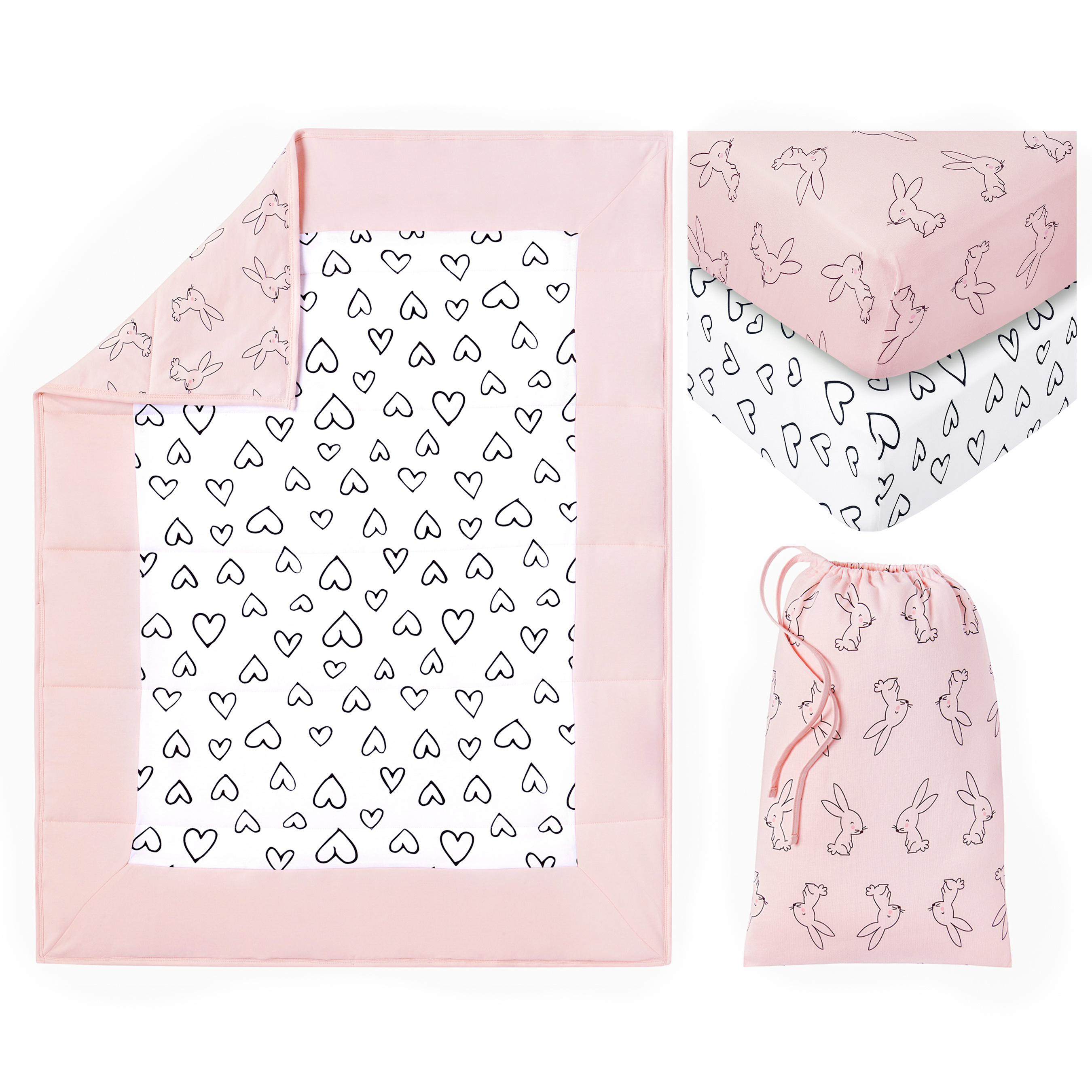3-Piece Pink Soft Nursery Baby Comforter Set Comforter Quilt 2 Fitted Crib Sheets Microfiber Crib Bedding Sets for Girls supplier