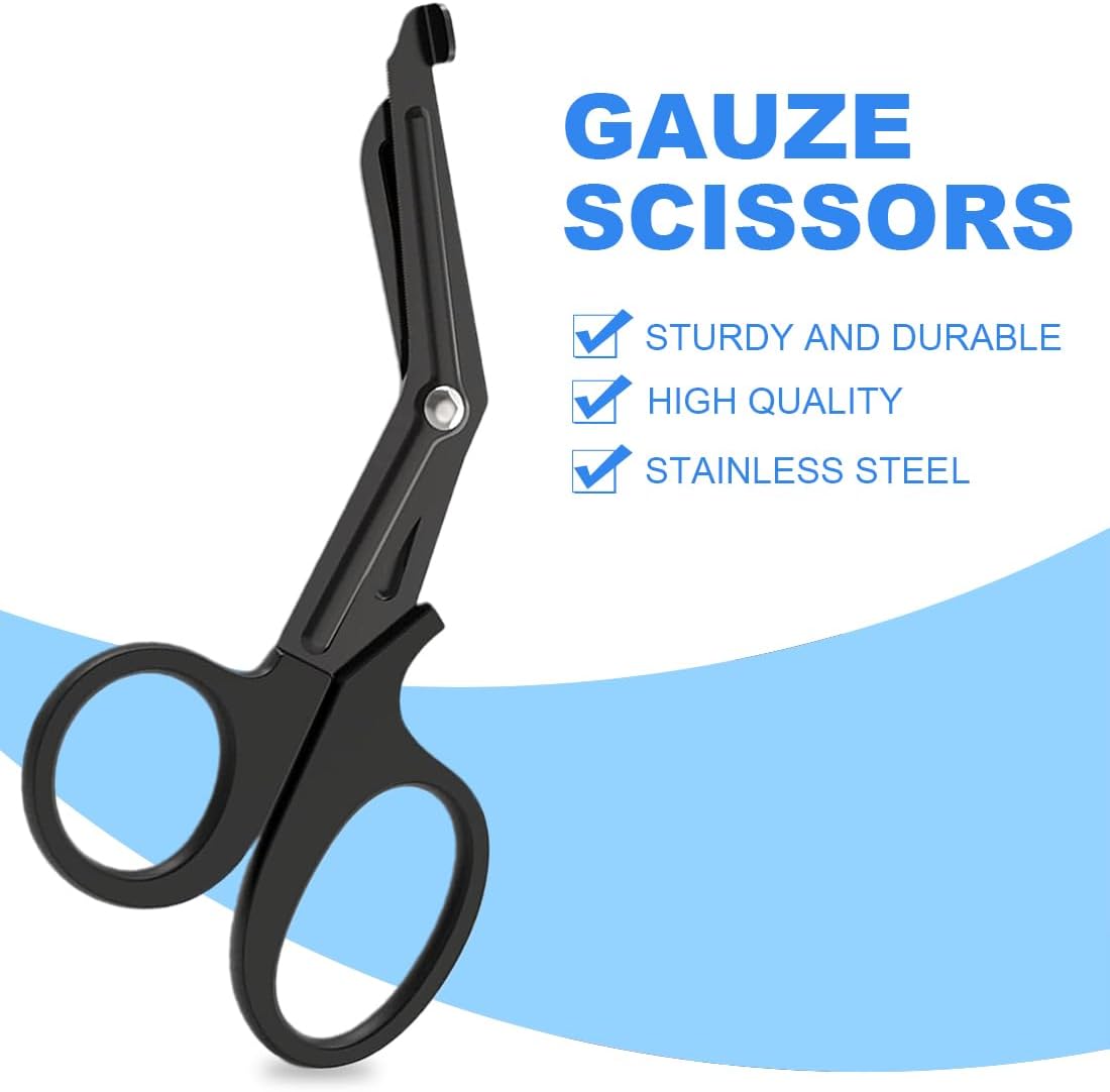 Anthrive 7.5inch Stainless Steel Black Emergency First Aid Medical Premium Bandage Scissors Tactical Trauma Shears for Nurses details