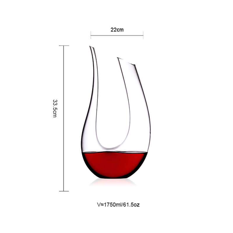 Hand Made Elegant Decanter Luxury Swan U Shape Long Neck in Stock Glass Wine Decanter Set factory