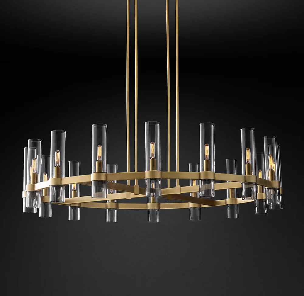 Vintage Nordic Luxury E14 Ceiling Chandelier Living Room Pendant Light Villa Restaurant Glass Chandelier details
