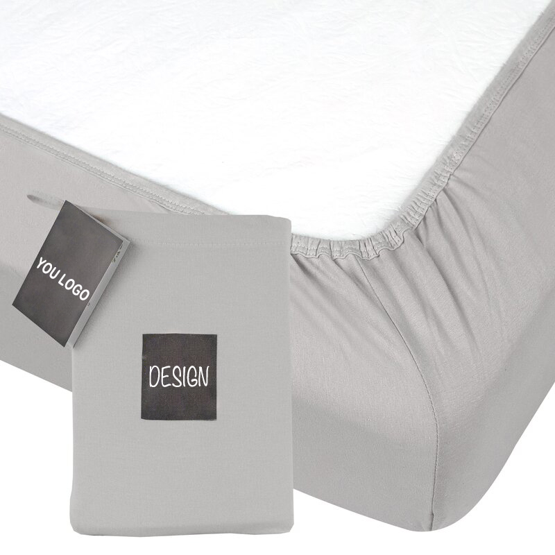 Plain Style Breathable Baby Bed Fitted Crib Sheet Jersey Cotton Baby Sheets details