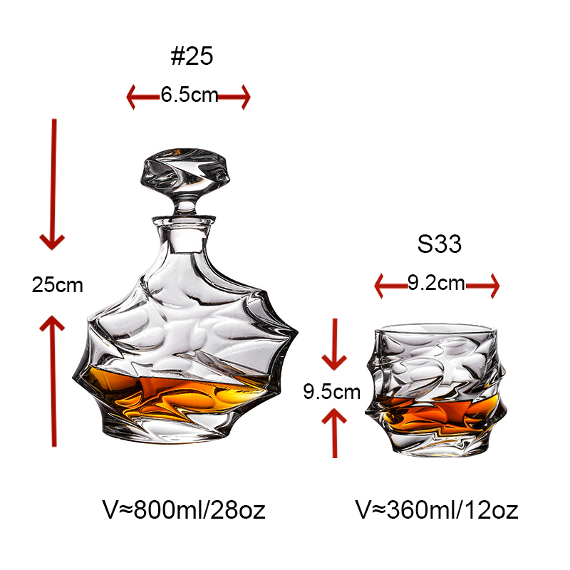 custom atypical shape bottle whisky personalized wholesale european box liquor decanter and glass set wine aerator pourer manufacture
