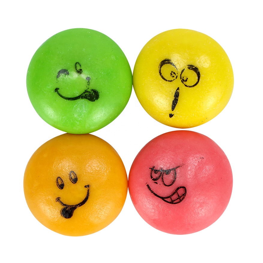 Halal fruit flavor hollow oval smiling face shape bubble gum customization details