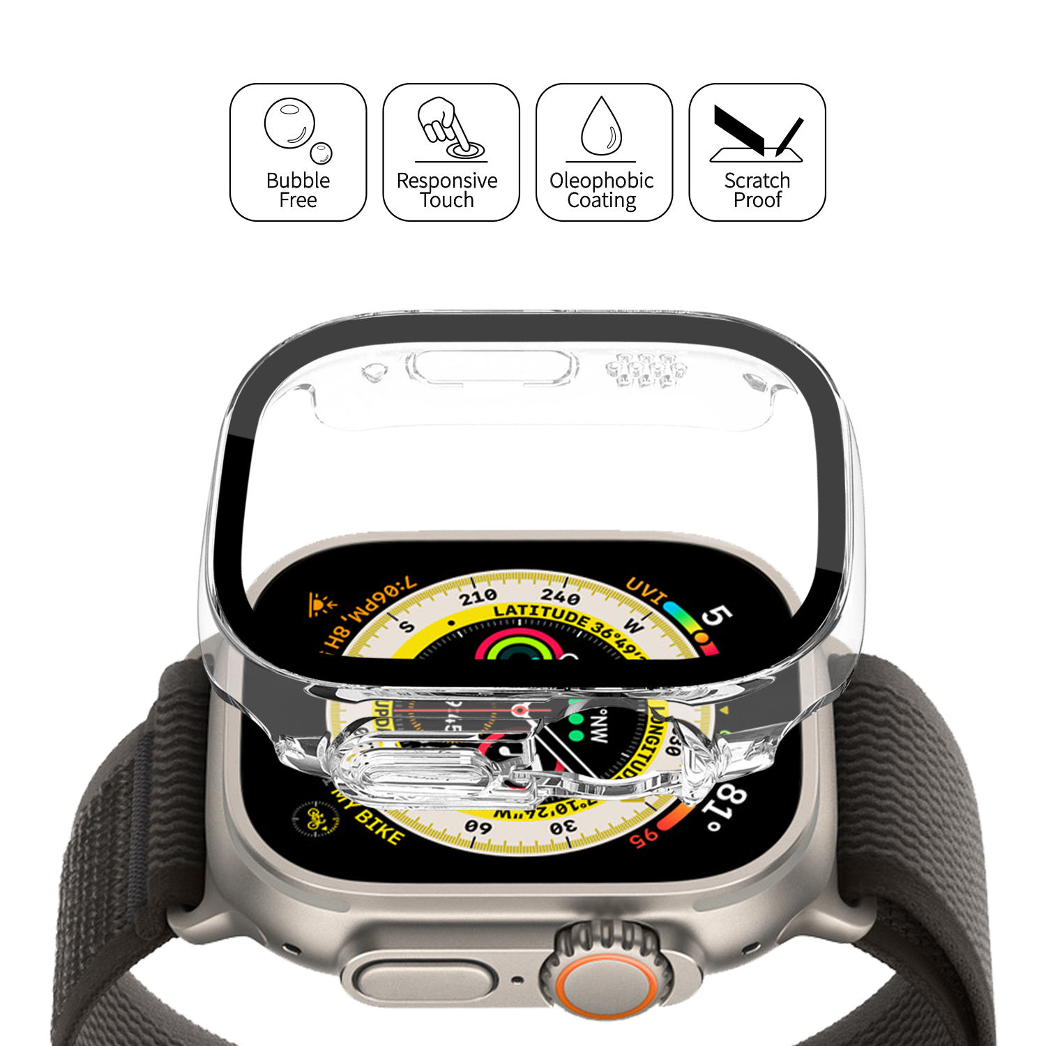 Laudtec GHM061 Outil Auto Samsung S23 Installation Facile Protecteur Avec Cadre d'Installation Verre Trempé Pour Apple Watch