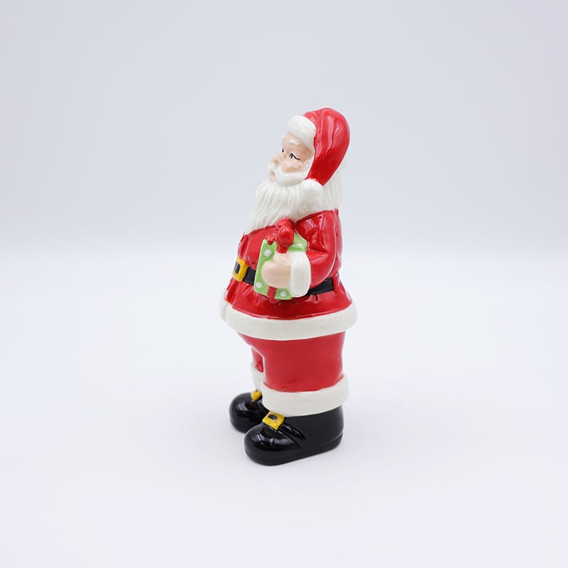 OEM Custom new nordic christmas decoration mini 3d figure statue miniature ceramic santa claus figurine ornaments gift factory
