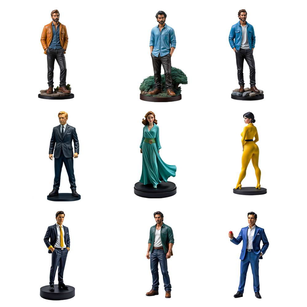 Home decoration collection pop mini 3d action character statues factory