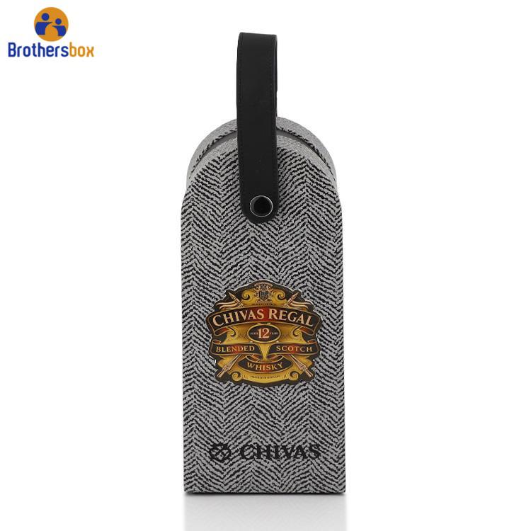 custom shape wine box with handle whisky packaging box-0