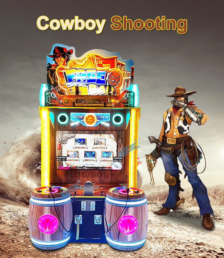 Coin Operated Free Bar West Cowboy Bar Kids Simulation Game Shooting Games Video Game Machine factory