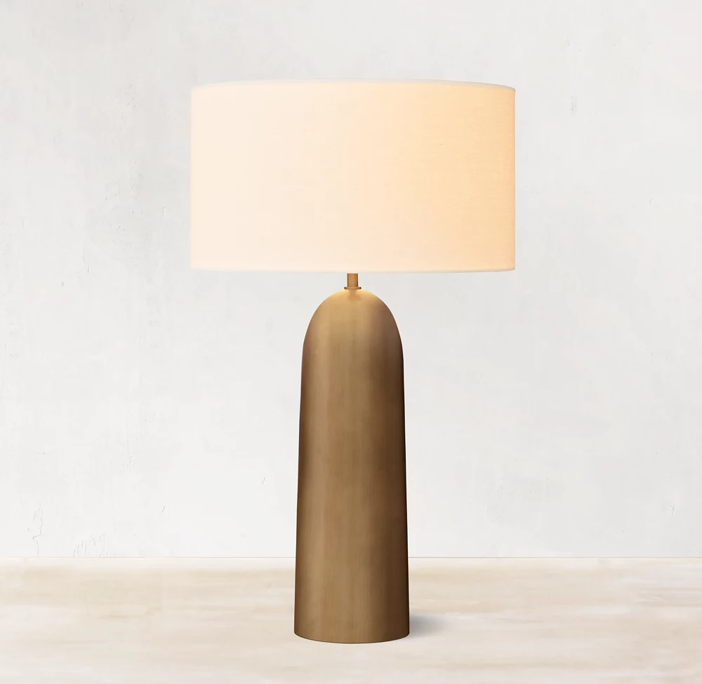 Simple Living Room Copper Table Light Bedroom Bedside Hotel Decorative Metal LED Table Lamp details