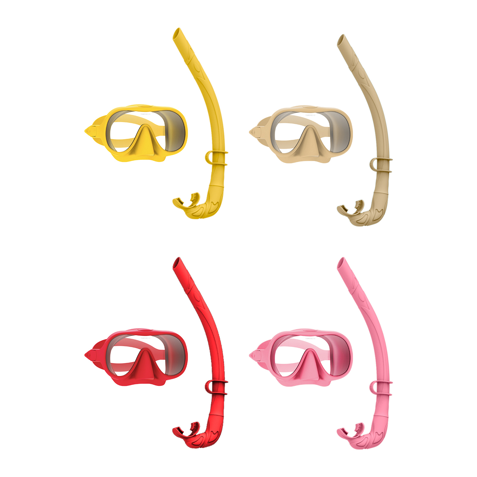 2024 NEW Diving Gear Equipment Single Tempered Glass Silicone Dry Snorkel Mask and Snorkel Set for Adult details