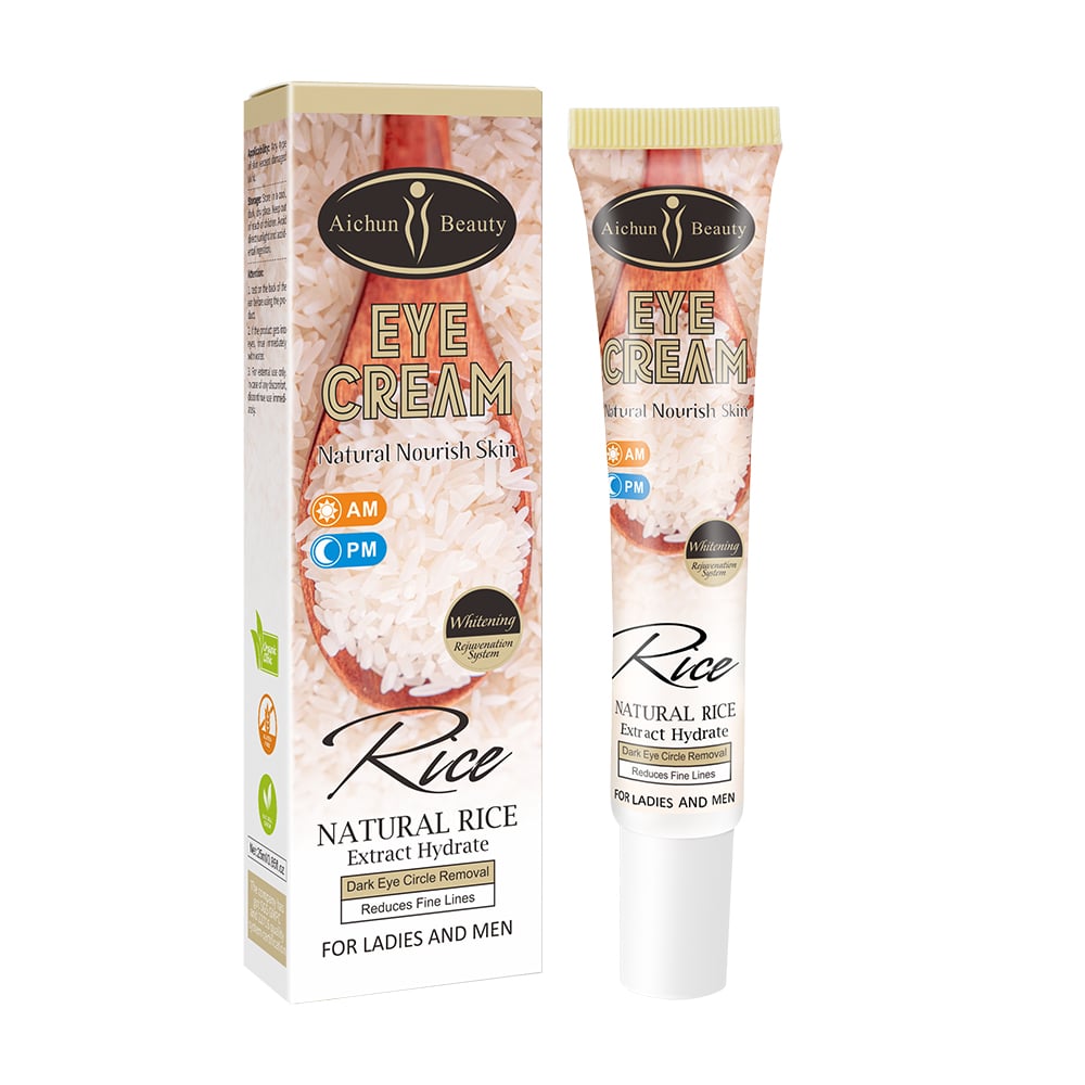 Crema natural para contorno de ojos Aichun Beauty con arroz nutritivo, antienvejecimiento, para reducir ojeras y arrugas, apta para uso diurno y nocturno