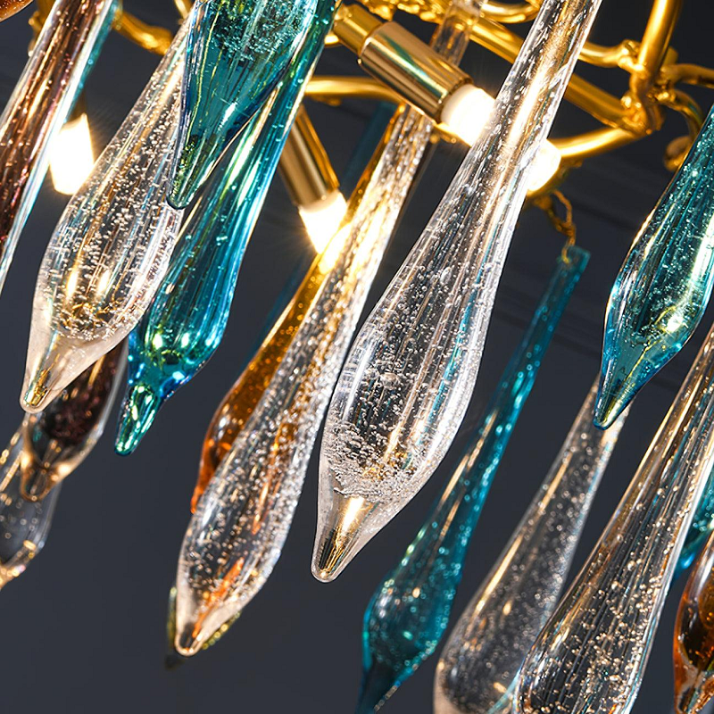 Nordic Stairs Indoor Loft Stained Glass Classical High Ceiling Chandeliers Pendants Light supplier