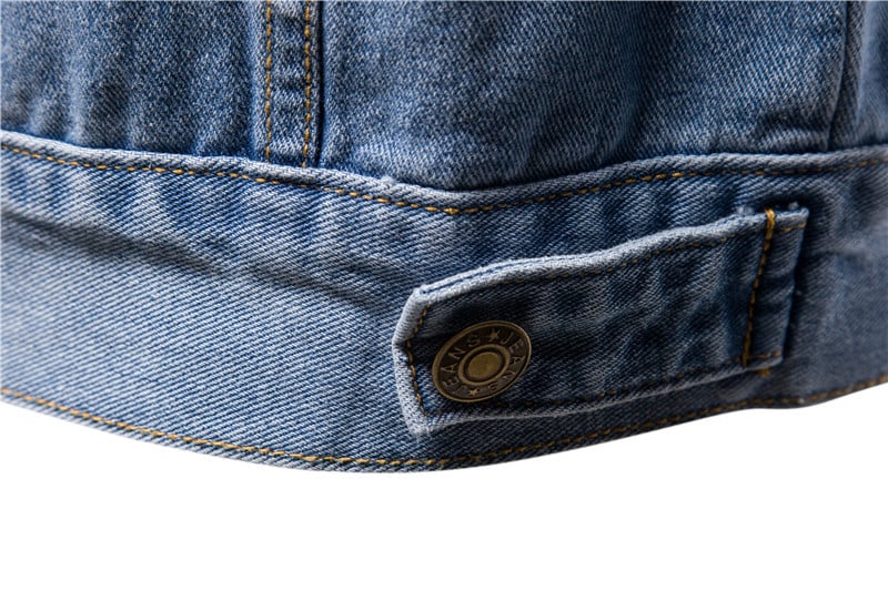 Customation High Quality Man Simple Casual Lapel Joker Blue Denim Coat Men's Large Size Jean Jacket Men's Jean Jacke Coats details