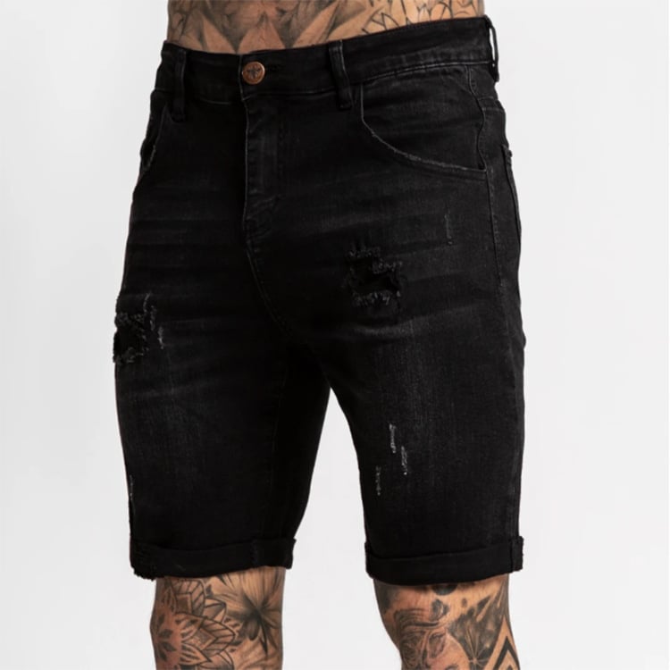 Cotton Summer Shorts Men Denim details