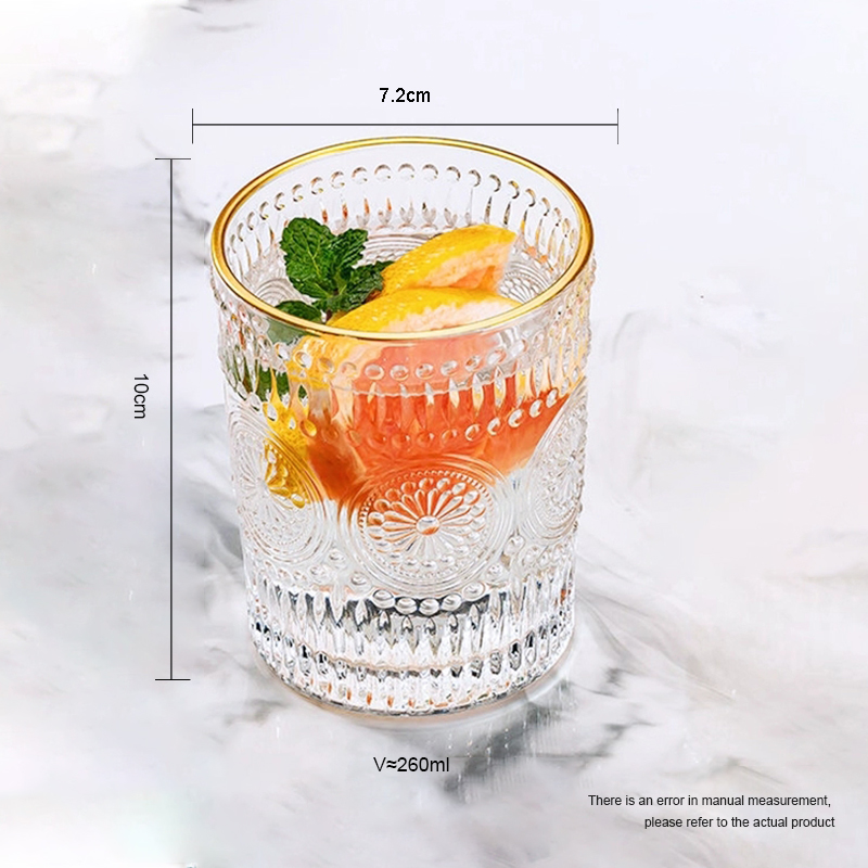 Hot sell 10 oz custom color Vintage Glassware Cocktail Juice Water Cups Whiskey wine Glass factory