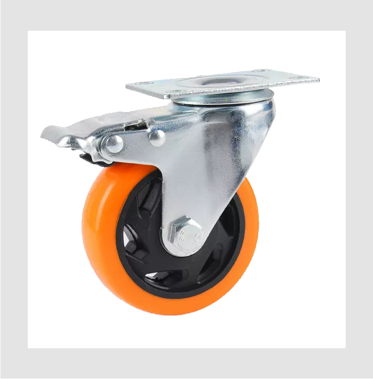 3 inch/4 inch/5inch PVC Swivel Industrial Caster Wheel without Brake,Caster Wheel Universal,Red Orange Caster for Machine Robot details