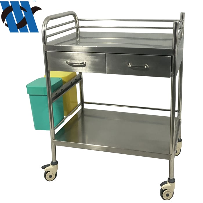 BDT204B Medical Operation Room Use Instrument Trolley Cart with Drawers Stainless Steel Instrument Trolley manufacture