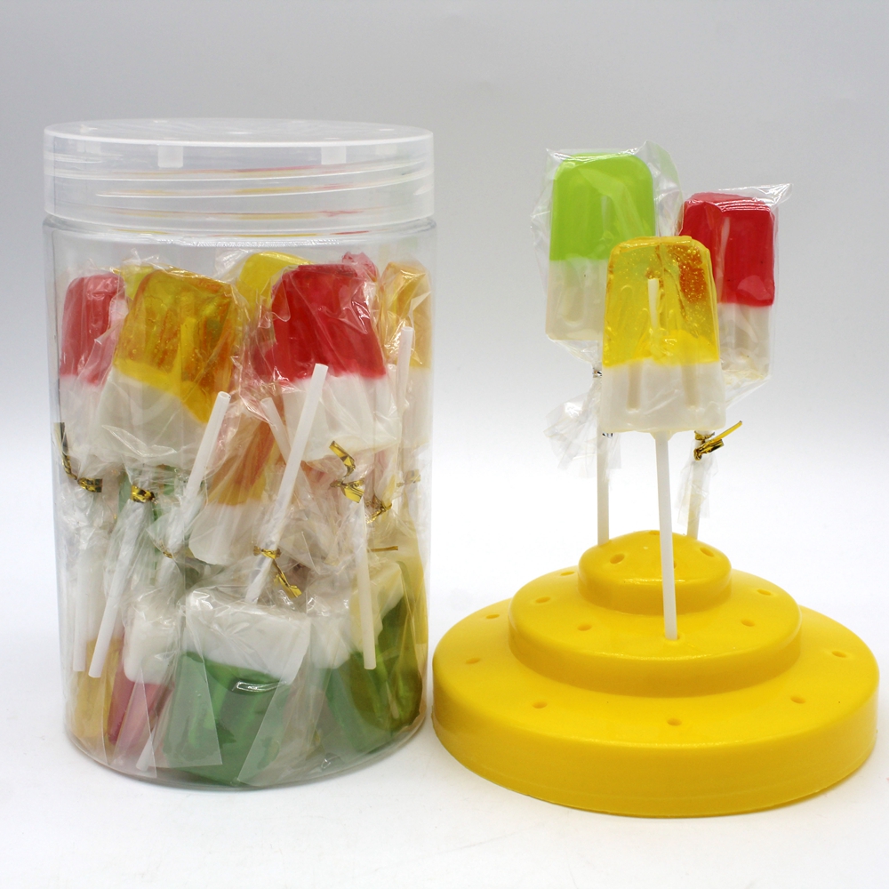 Handmade Watermelon-Shaped Hard Lollipop Candy Bulk Wholesale Halal Certified Fruity Flavored Cartoony Designed Packaged Bottles supplier
