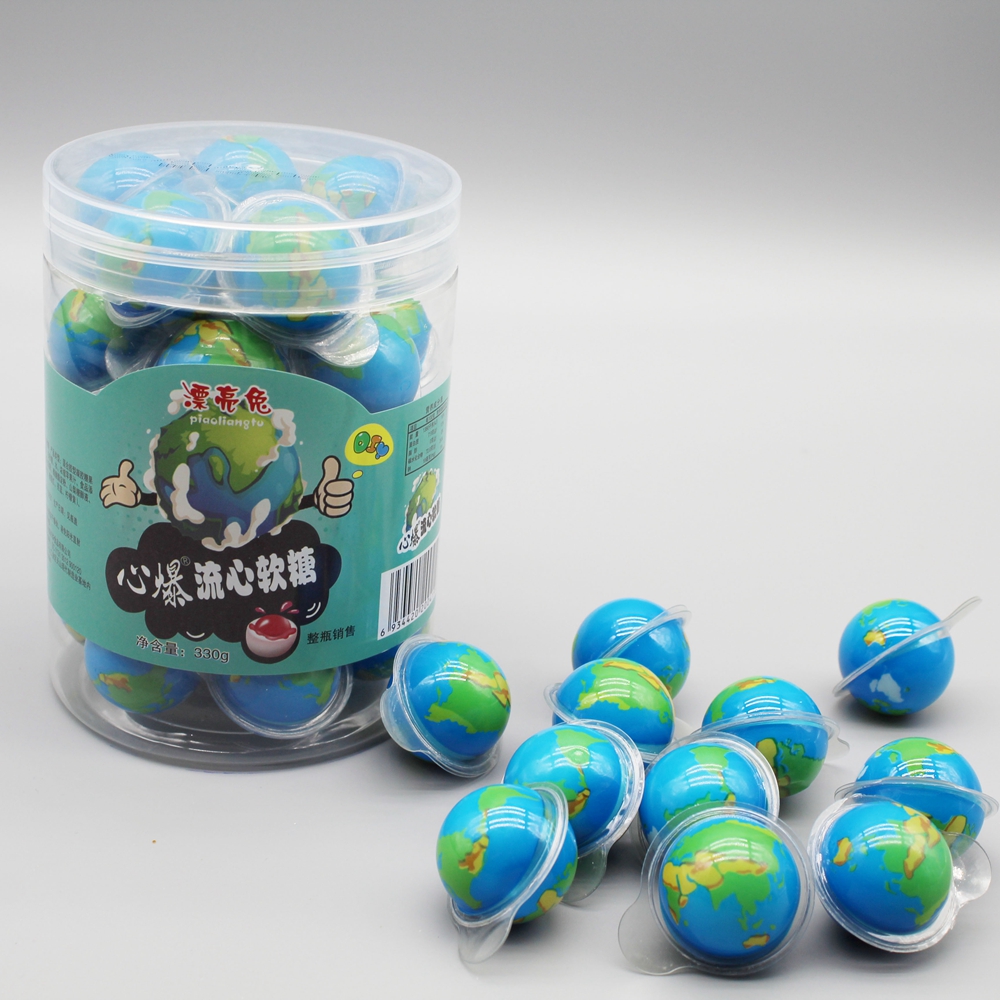 wholesale halal fruit jam filling sweet planets gummy earth halal soft candy factory