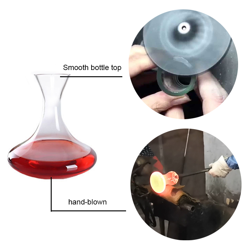 150 glass Factory Direct 53oz 1500ml OEM ODM incision twisted glass wine decanter without handle hand-blown factory