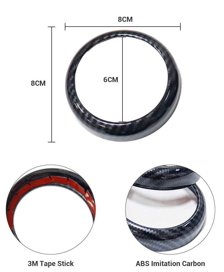 Car Interior Accessories High-Pitched Speaker Ring Cover ABS Imitate Carbon Speaker Cover Trims For BYD ATTO 3 Yuan Plus details