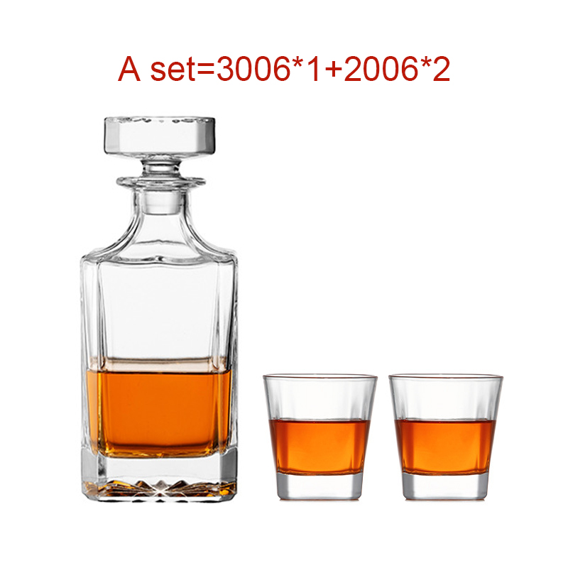 Custom Wholesale 750ml 26oz Square Glass Decanter Whisky Bottle Gift Set Aerator Face Decanter Wine Decanter Glass World Globe factory