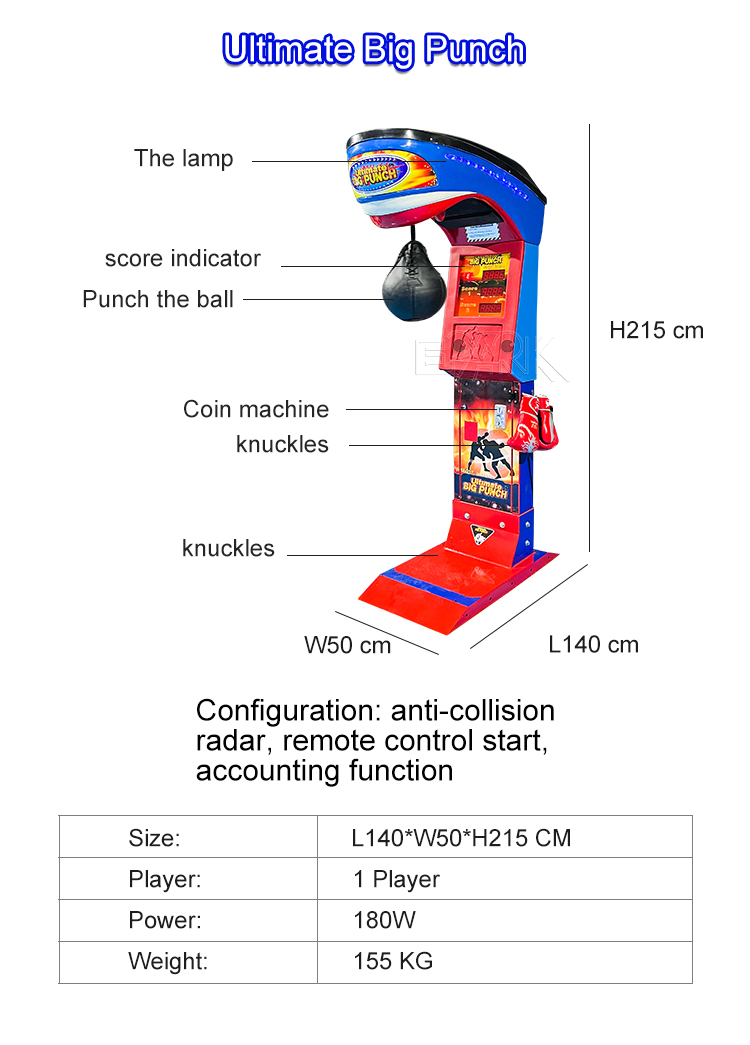 Coin Operated Electronic Ultimate Big punch Boxing Amusement Redemption Lottery Cola Arcade Game Machines For Sale factory