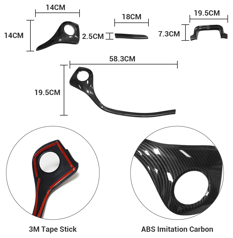 Car Interior Decoration Accessories ABS Imitate Carbon Middle Control Molding LHD Central Console Trim For BYD Atto 3 Yuan Plus details