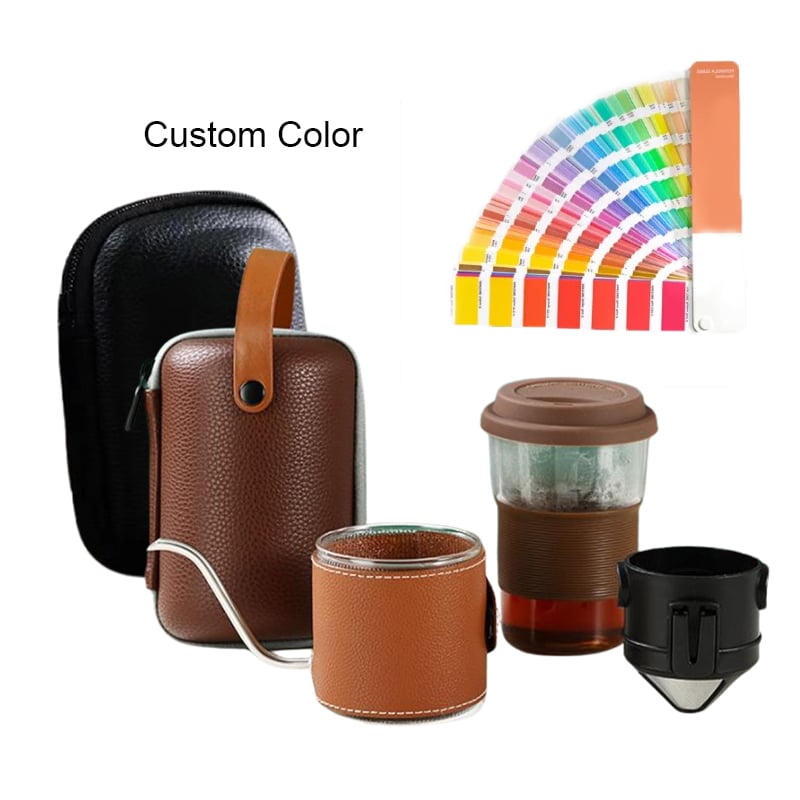 Wholesale Portable Outdoor Drinkware Heat Insulation Glass Travel Tea Coffee Pot Set with Filter and Carring Bag factory