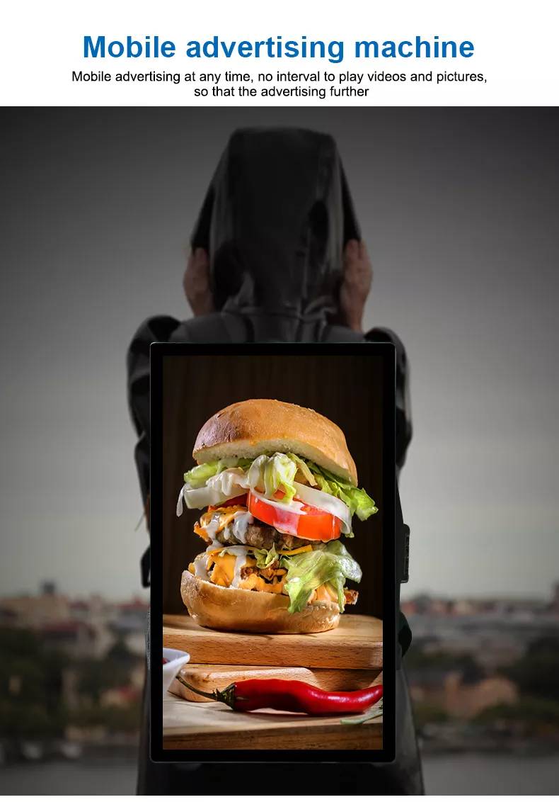 21.5-inch LCD portable backpack high brightness Outdoor advertising display walking Advertising backpack LED Walking Billboard supplier