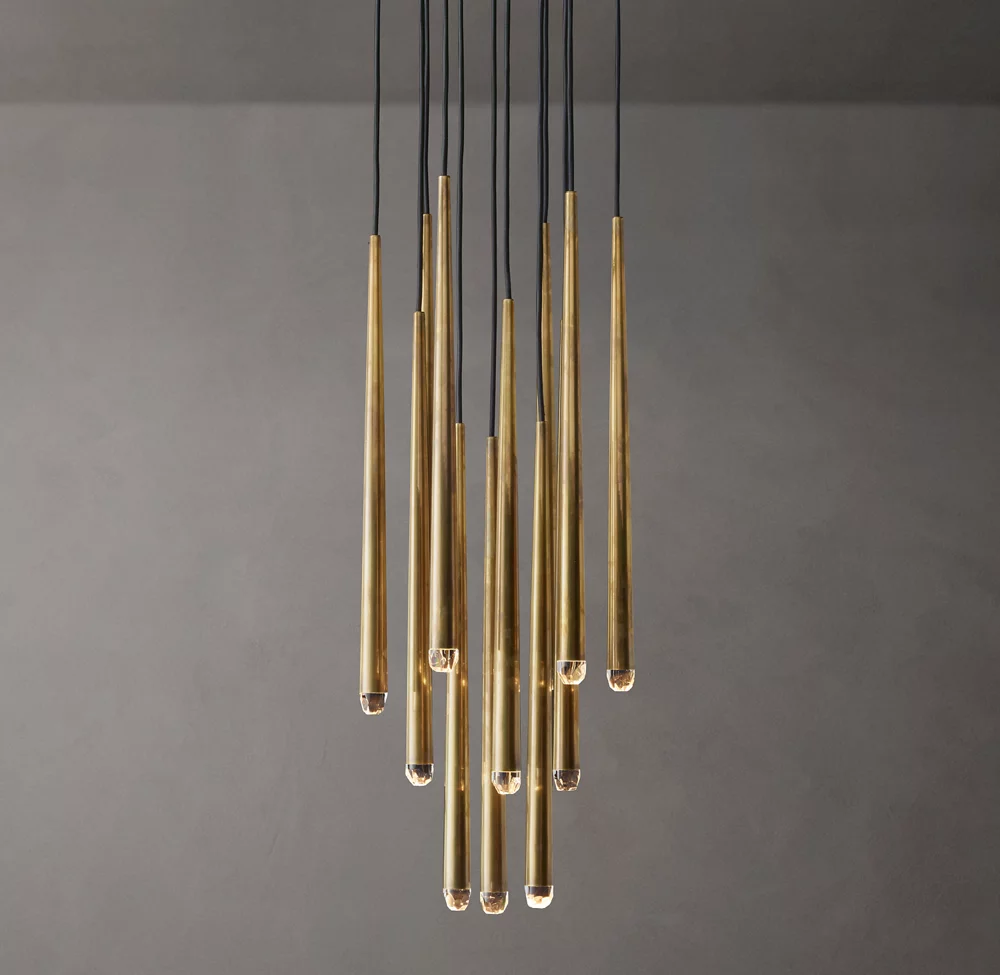 Vintage Brass Metal Living Room Dining Room Pendant Light Villa Staircase Bedroom Crystal Chandelier manufacture
