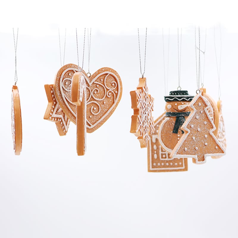 Home ornaments resin gingerbread Christmas tree hanging factory