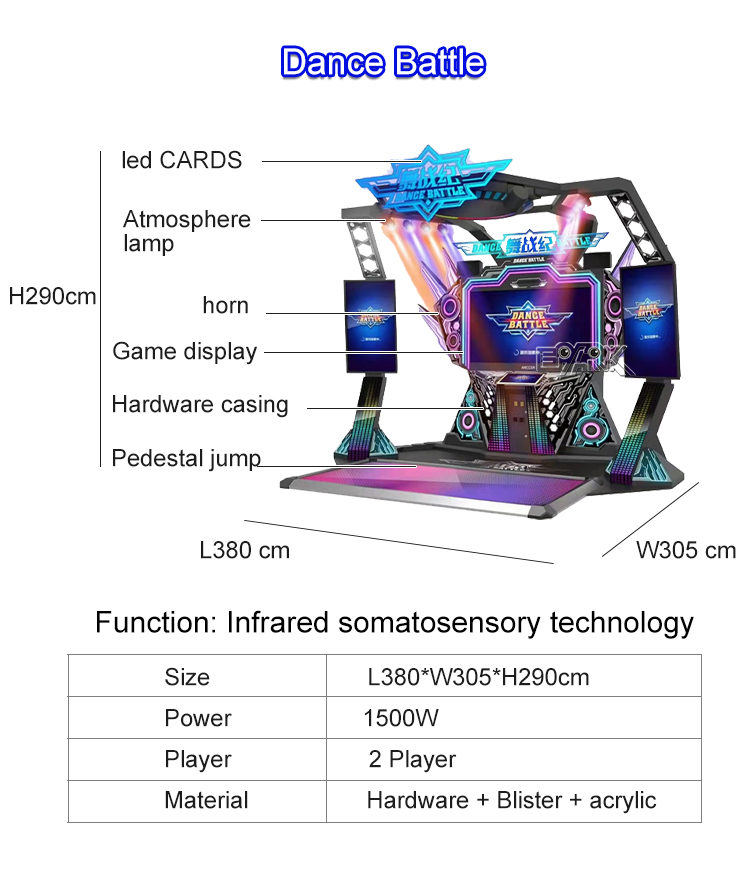 Hot Selling Dance Battle High Quality Professional Dancing Coin Operated Music Video Game Machine For Sale factory