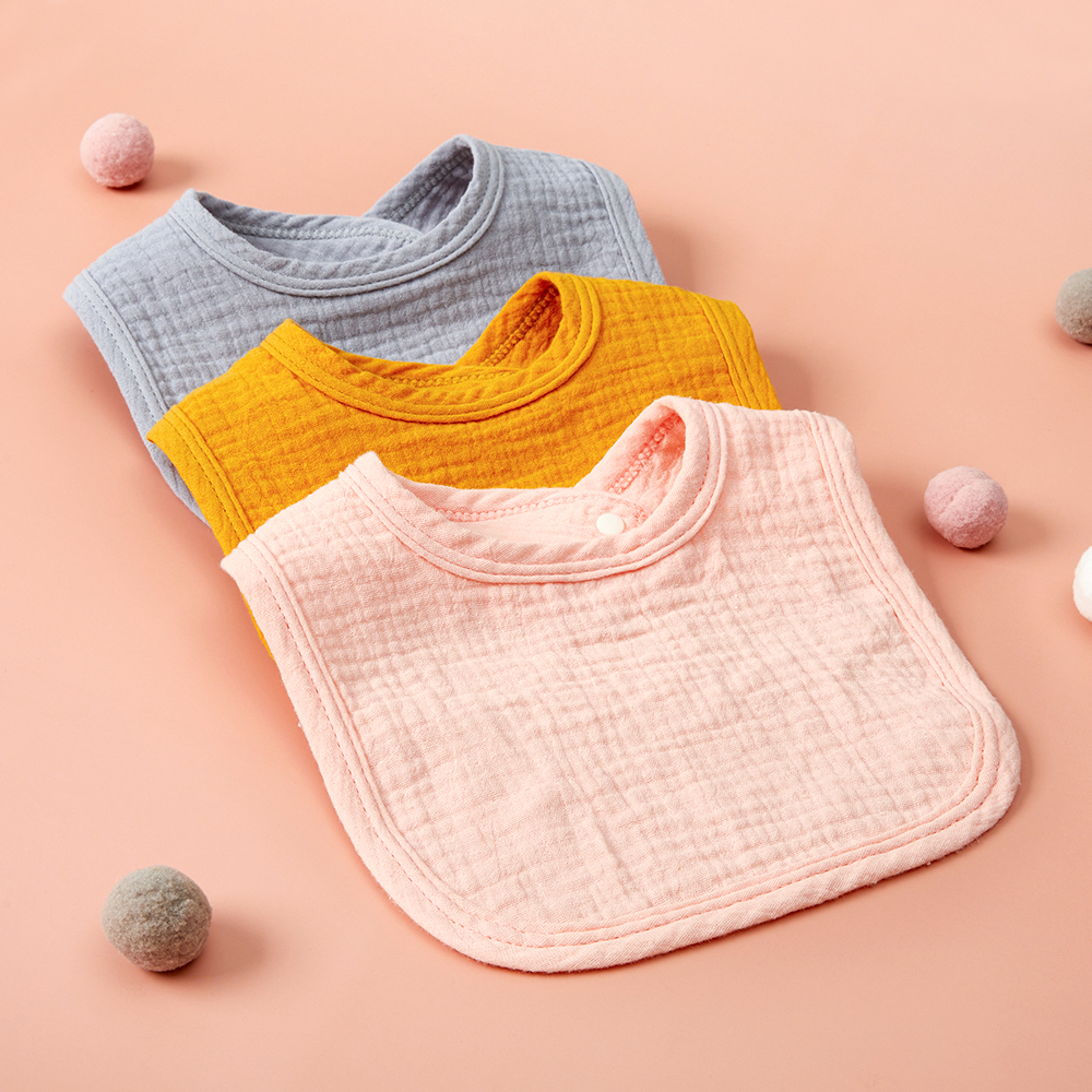 Super Absorbent 8*9 Inches Unisex Cotton Baby Drool Bibs Muslin Bibs details