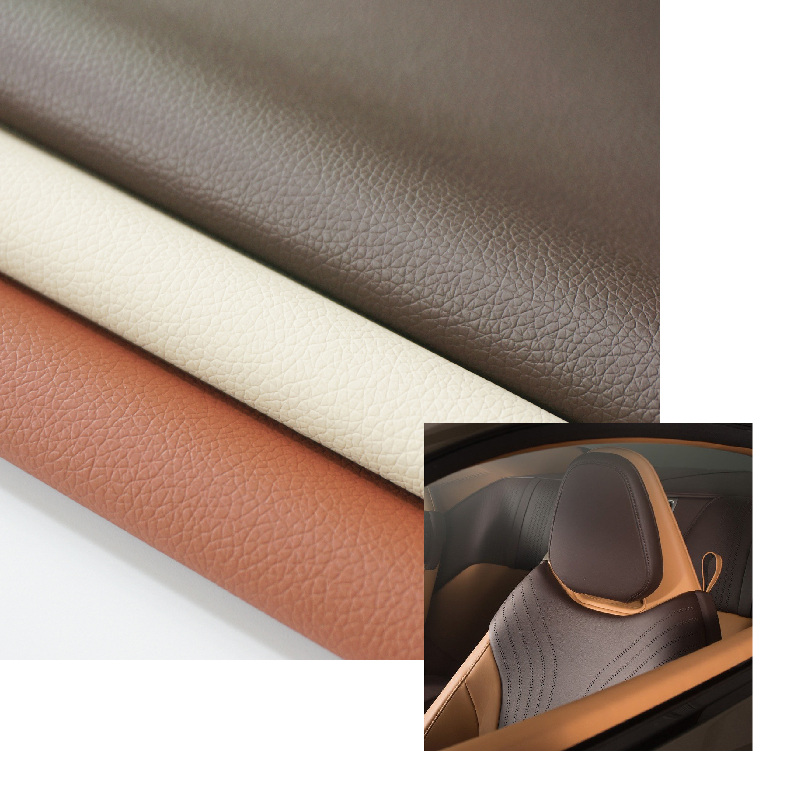 Customizable PVC Faux Leather Rolls: Microfiber Synthetic Rexine Fabric for Automotive Upholstery Applications factory