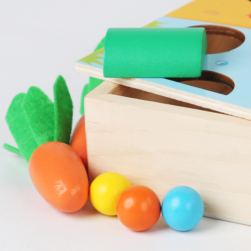 2024 New Products Wood Radish Pairing Clip Beads Toy Color Cognition Card Montessori Educational Toy For Kids Boys Girls factory