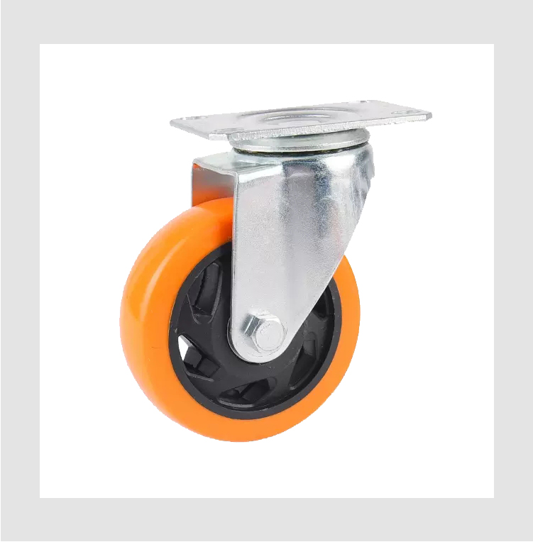 3''/4''/5'' 75mm PVC Swivel Industrial Caster Wheel without Brake,Caster Wheel Universal,Red Orange Caster for Machine Robot factory