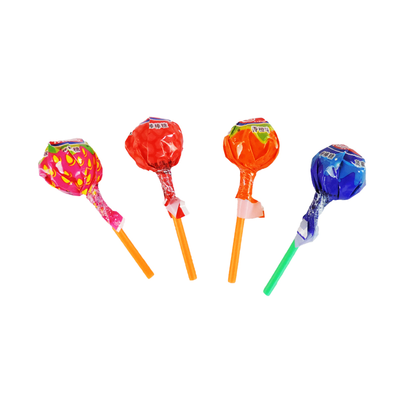 halal custom flavor hard candy lollipop ball sweets factory supplier