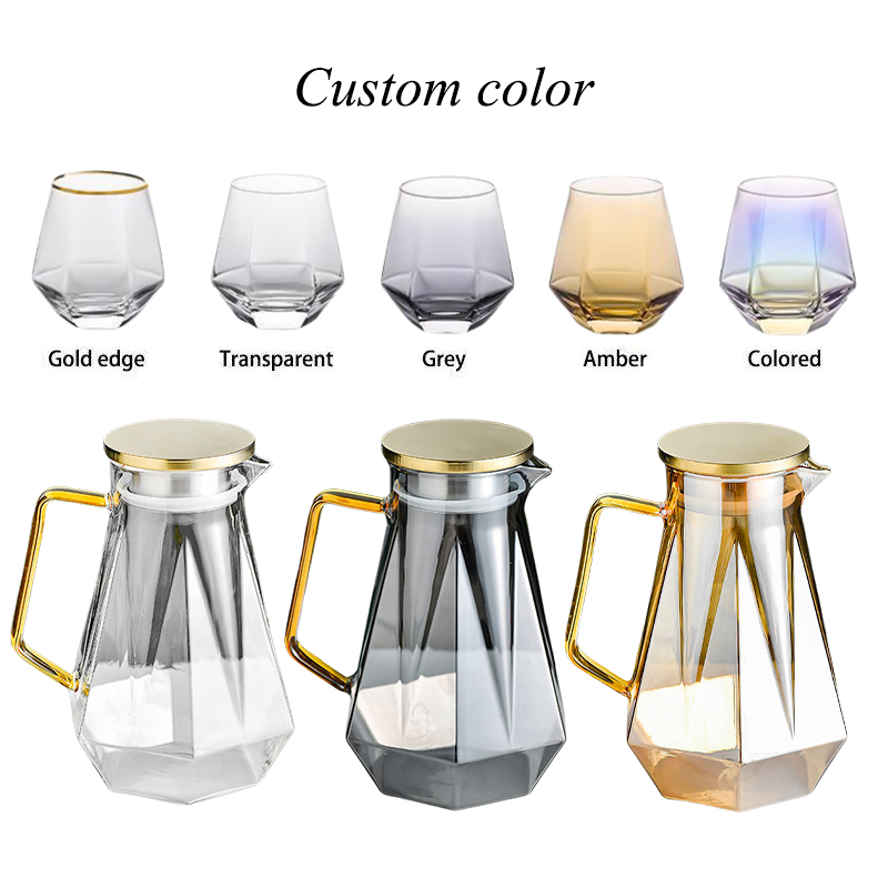 Diamond Jug and Glass Cold Kettle Set Household Beer Cup Water Cup Cold and Heat Resistant Pitcher Jug set supplier