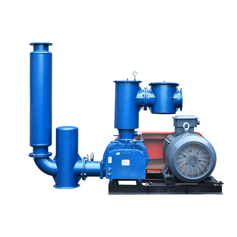 Low noise long service life time big volume high pressure sewage treatment roots air blower factory