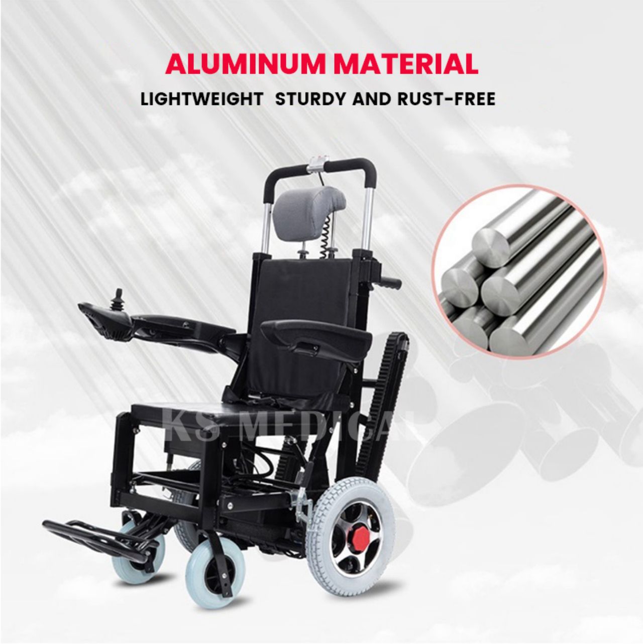 KSM- 302B Hot Sale Factory Wholesale Electric Powered Stair Climbing Chair Wheelchair Price With Track Electric Open and Close manufacture