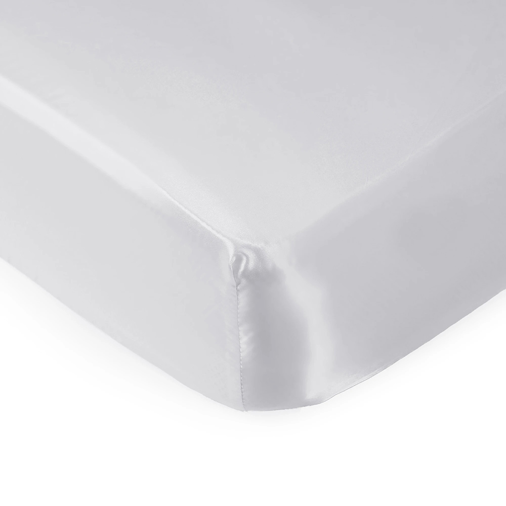 Bright grey emulation silk stretch baby bedding satin baby crib sheets soft baby sheet supplier