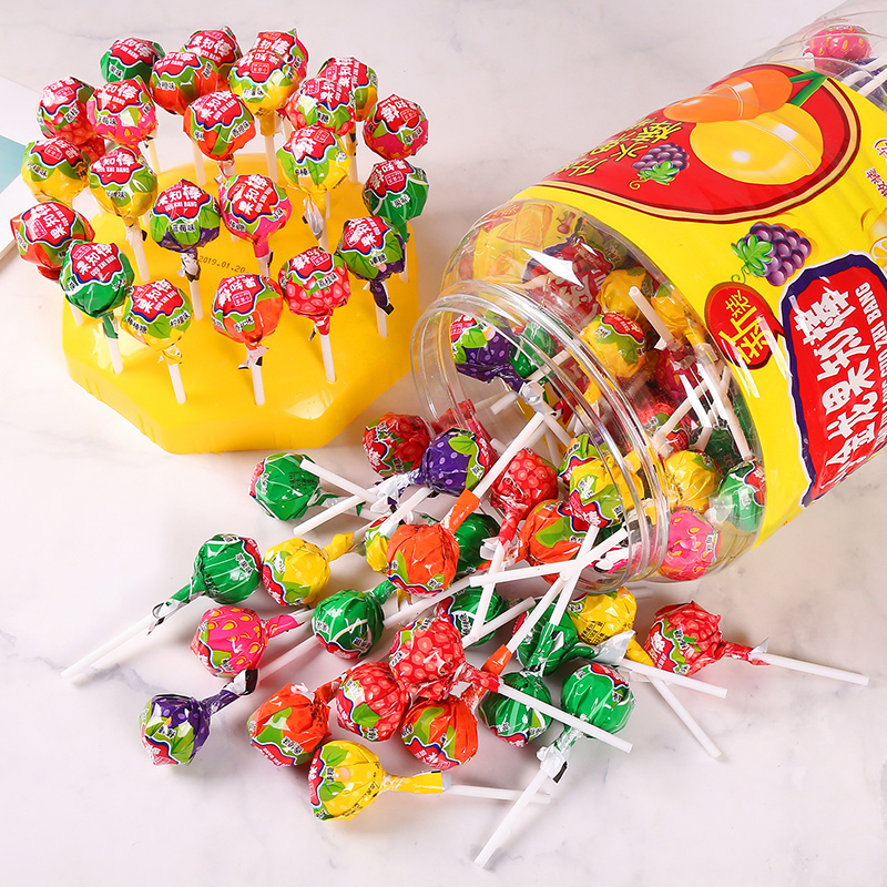 halal custom flavor hard candy lollipop ball sweets factory details