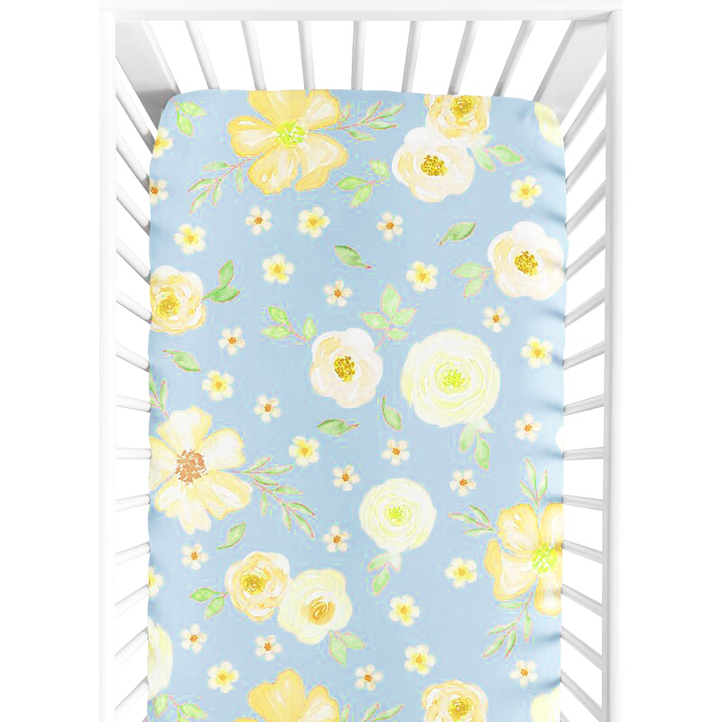 Cartoon Floral Pattern Design Baby Bed Sheet 100% Soft Cotton Baby Crib Sheet manufacture