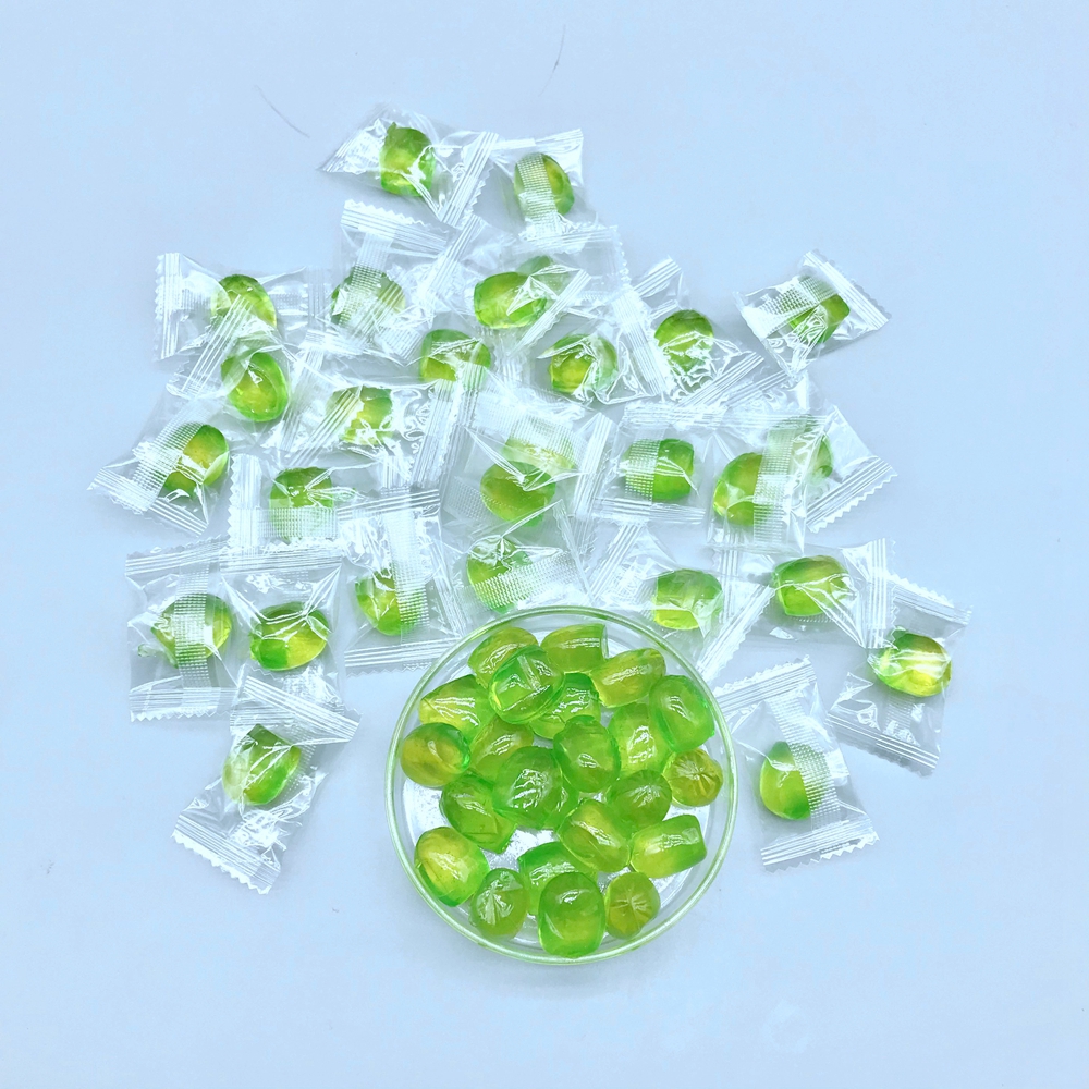 Wholesale candy manufacture Grape flavor soft candy fruits gummi candi with filling chewing candy details