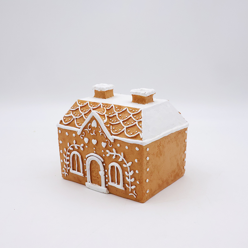 OEM Christmas ornament mini 3d model statues custom resin craft gingerbread house miniature figurines home decor supplier