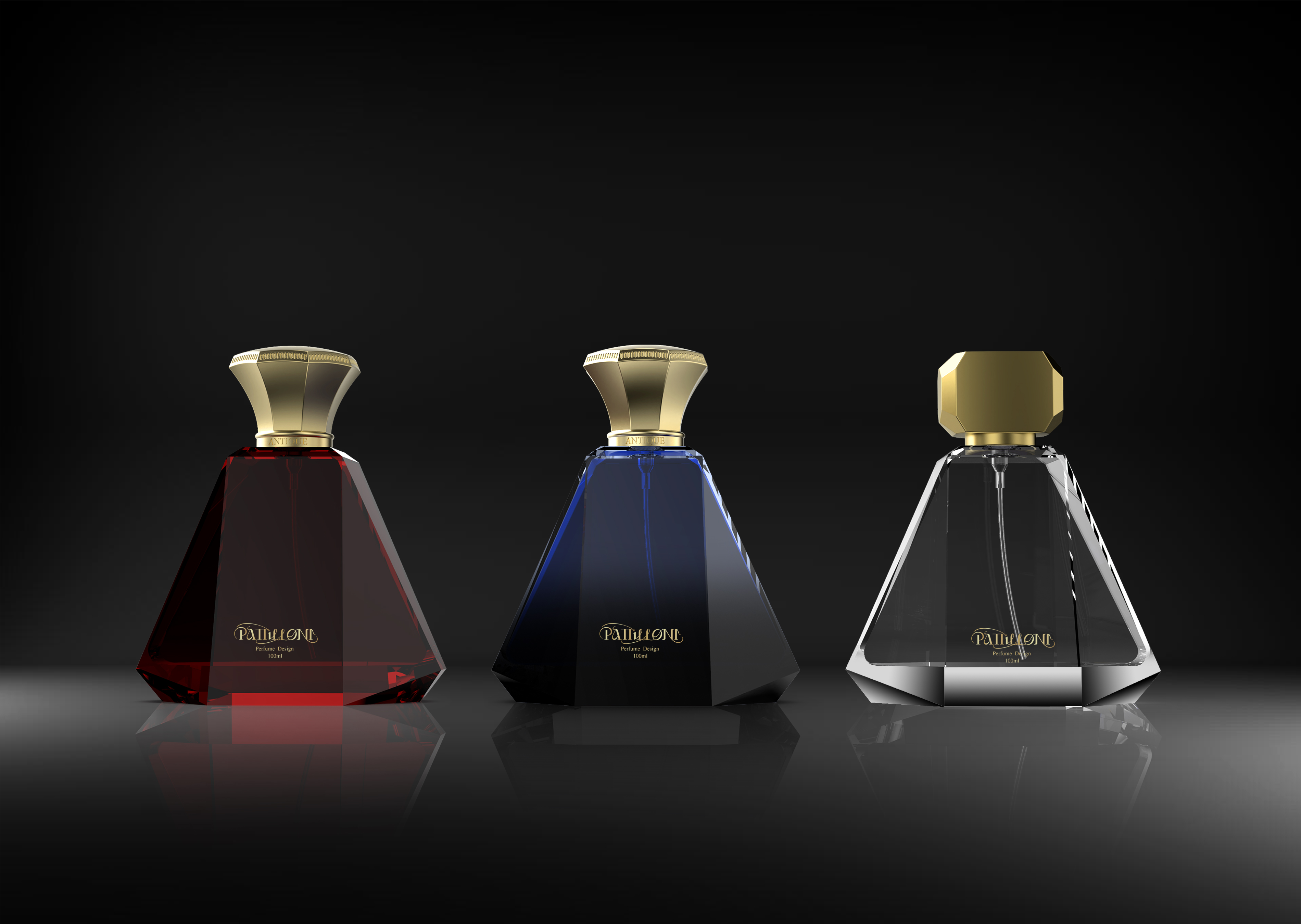 glass bottle manufacture luxury Crystal Wholesale Perfume Bottle 100ml Custom Black Perfume Bottle factory
