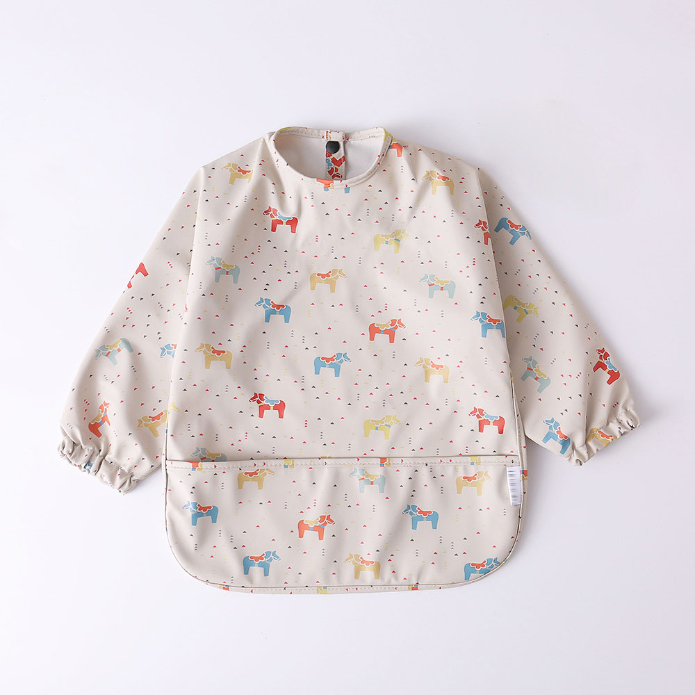 Baby Long Sleeve Bib with Pocket Toddler Leak-Free Bibs with Sleeves (6-24 Months) Washable Baby Shirt Bibs Apron factory